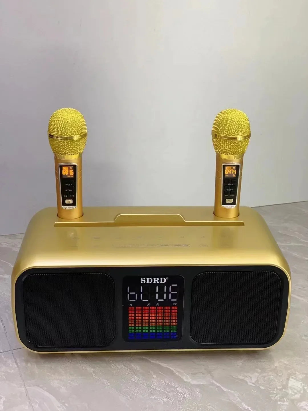 Karaoke Speaker Dual Wireless Microphone All-in-One Machine Portable Entertainment Bluetooth Subwoofer Professional Soundbox