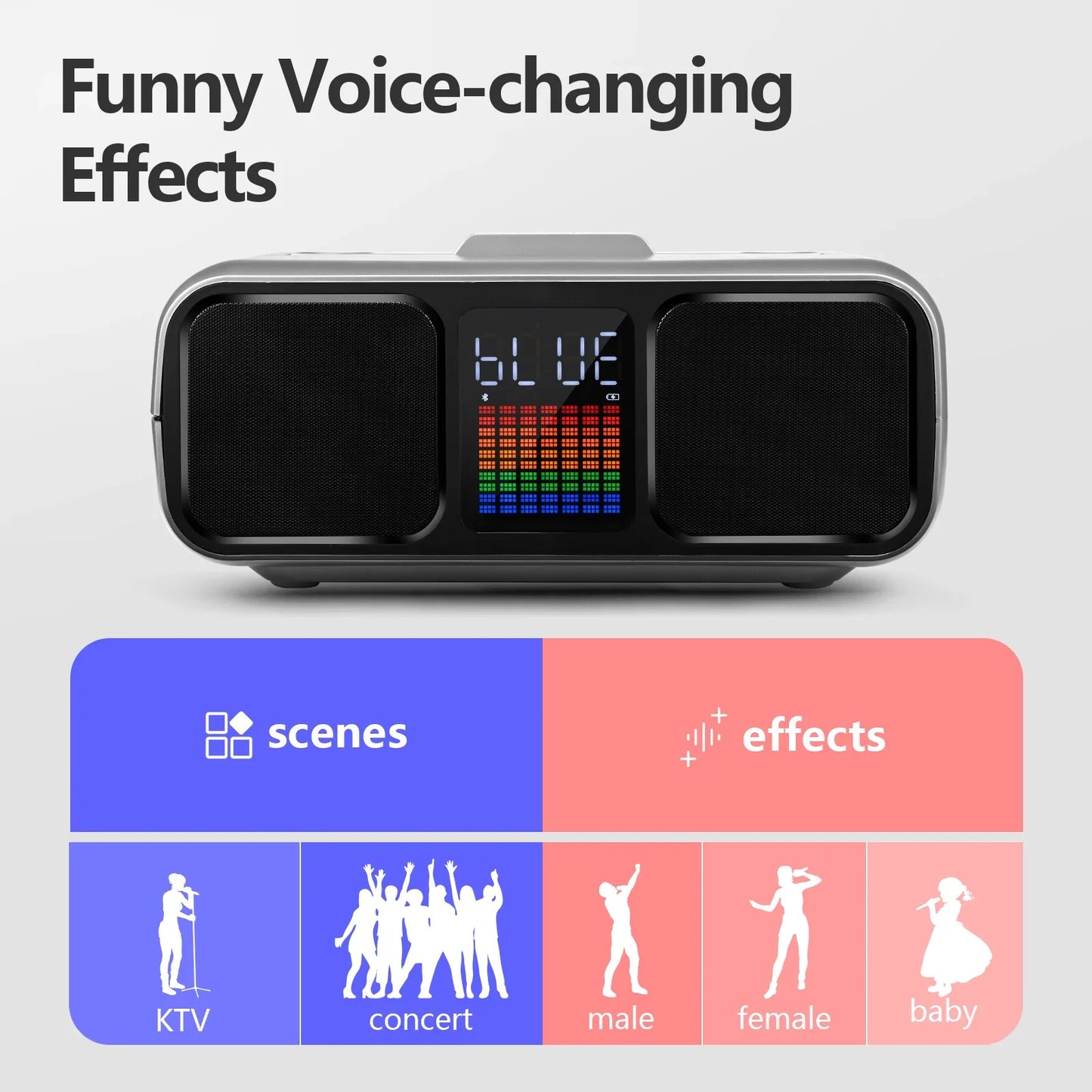 Karaoke Speaker Dual Wireless Microphone All-in-One Machine Portable Entertainment Bluetooth Subwoofer Professional Soundbox