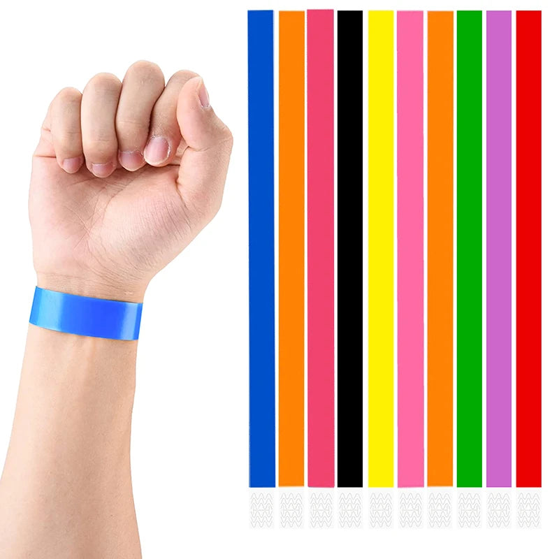 100pc Colorful Synthetic Paper Wristbands for Events